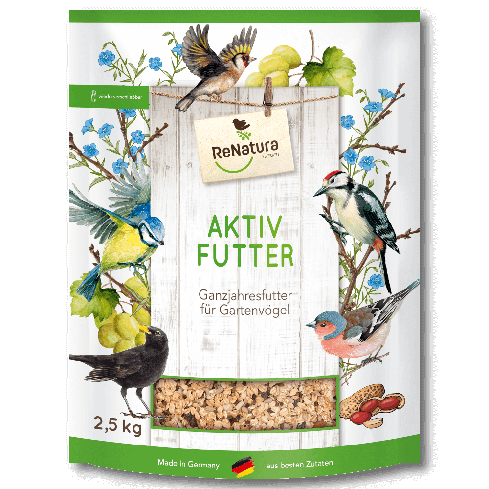 ReNatura® Ganzjahres Aktiv-Futter 2,5 kg Vogelfutter Gartenvögel 