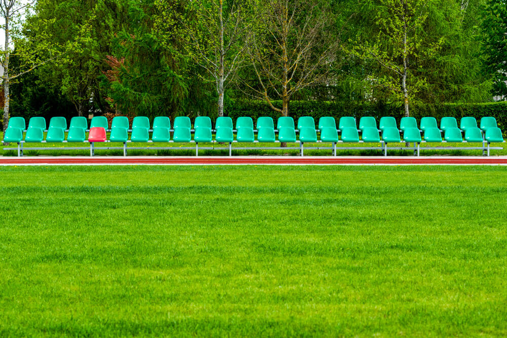 Sattes Grün auf dem Fußballfeld