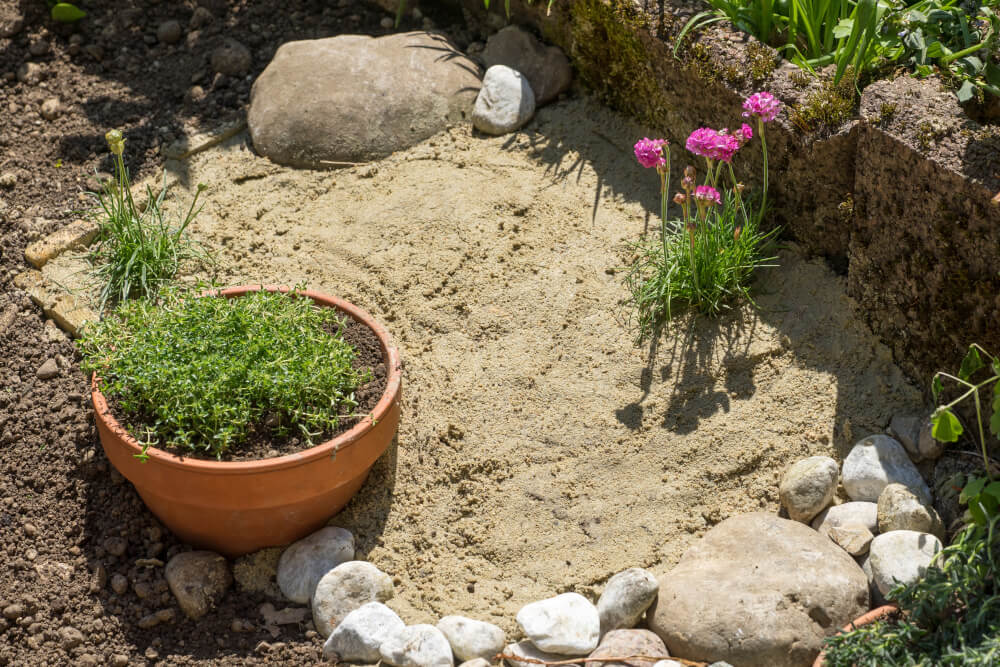 Ungewaschenen Sand für den Nistplatz auswählen