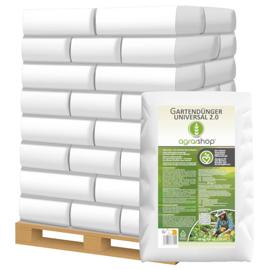 Agrarshop Gartendünger Universal 2.0 NPK-Dünger 800 kg 6+4+5(+2) Mykorrhiza