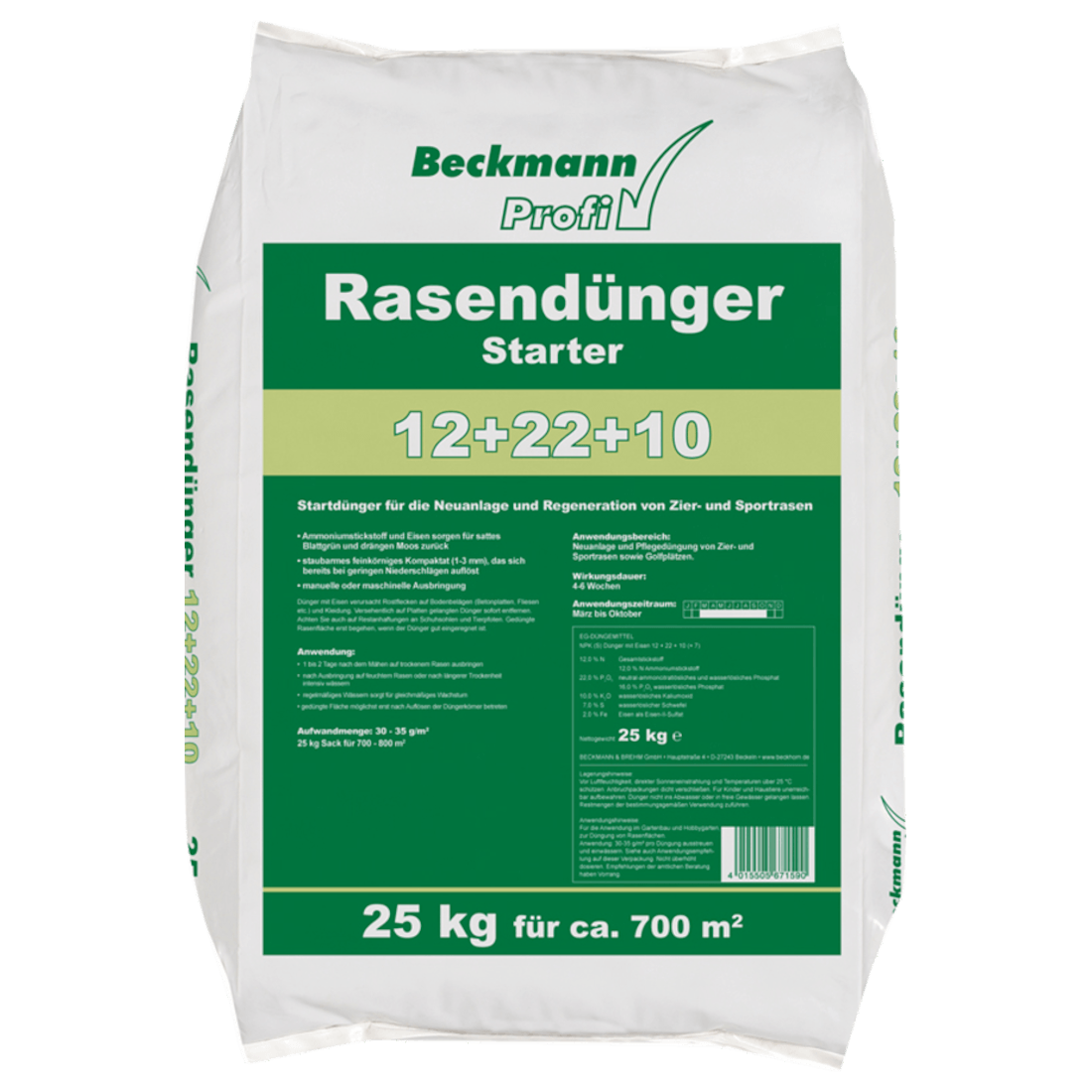 BECKMANN PROFI Rasendünger Starter NPK 12+22+10