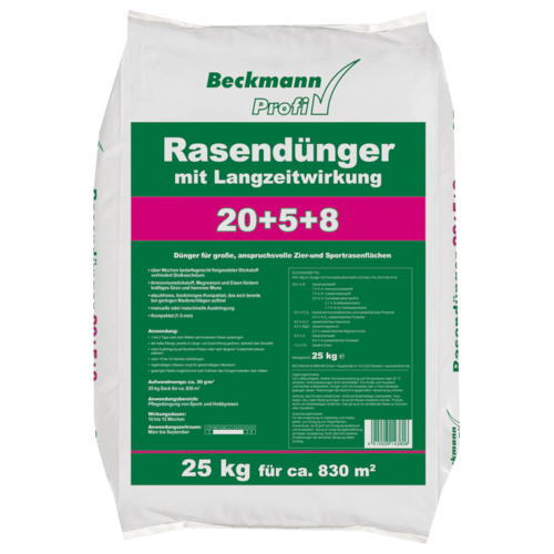 BECKMANN PROFI Rasenlangzeitdünger NPK 20+5+8(+4)