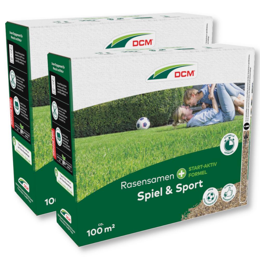 DCM Rasensamen Spielrasen Sportrasen 2x2 kg Neuanlage Erhaltung Grassamen