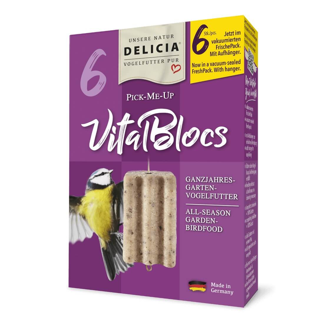 DELICIA PICK-ME-UP VitalBlocs Vogelfutter Blaumeise Rotkehlchen Goldammer