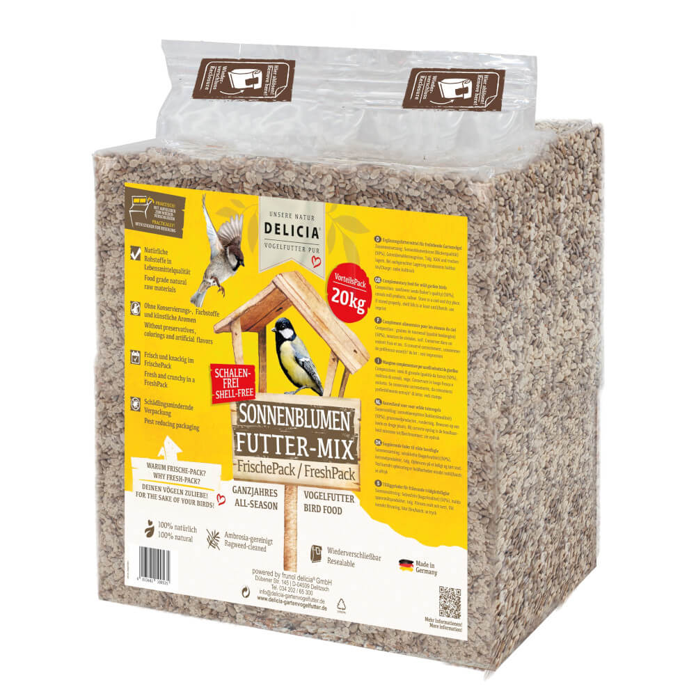 DELICIA Sonnenblumen Futter-Mix 20 kg Vogelfutter Ganzjahresfutter