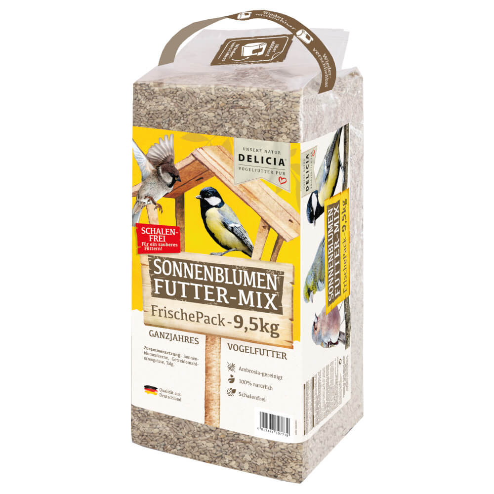 DELICIA Sonnenblumen Futter-Mix 9,5 kg Vogelfutter Ganzjahresfutter