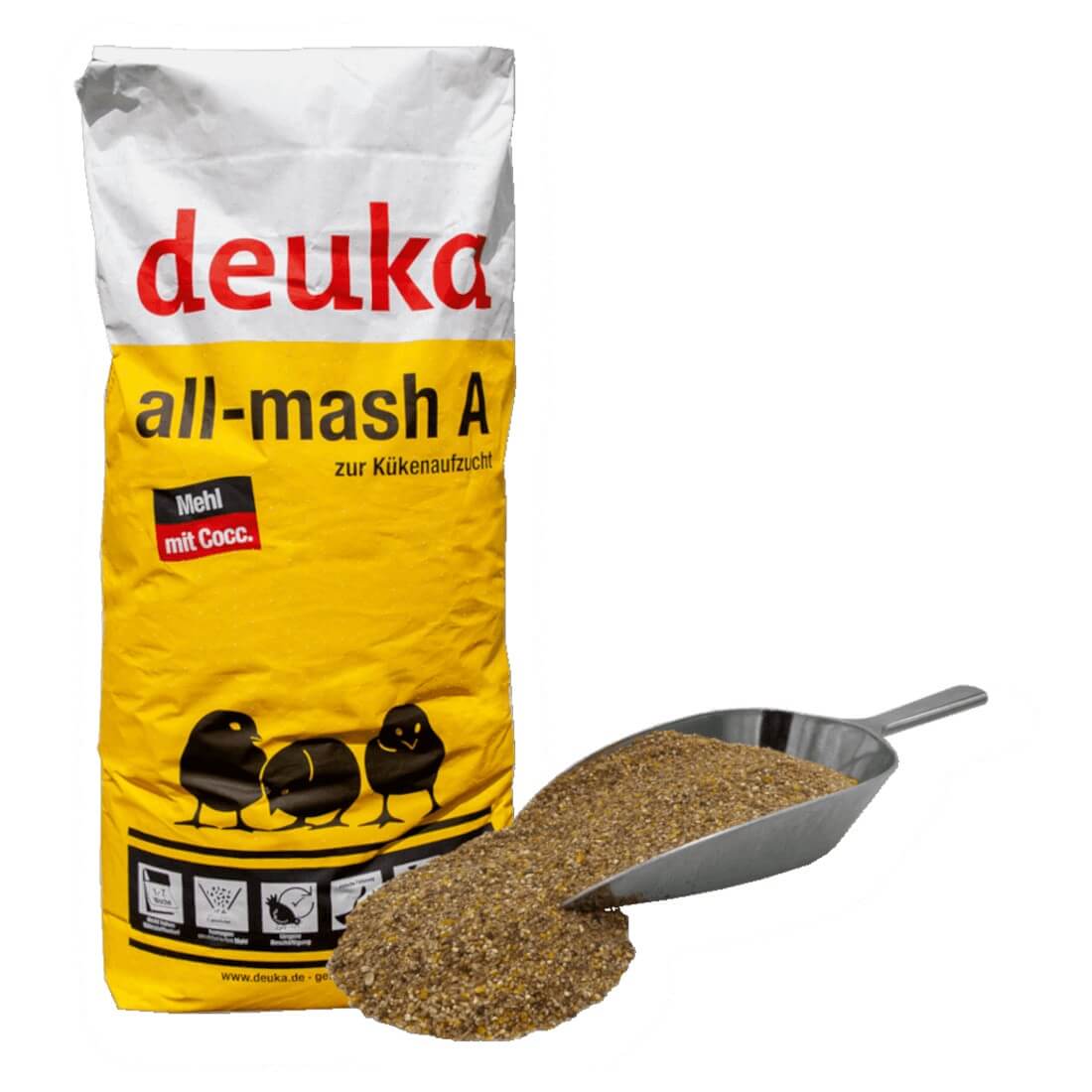Deuka Kükenfutter All-Mash A Mehl 25 kg m.Cocc. Kükenaufzucht Geflügelaufzucht