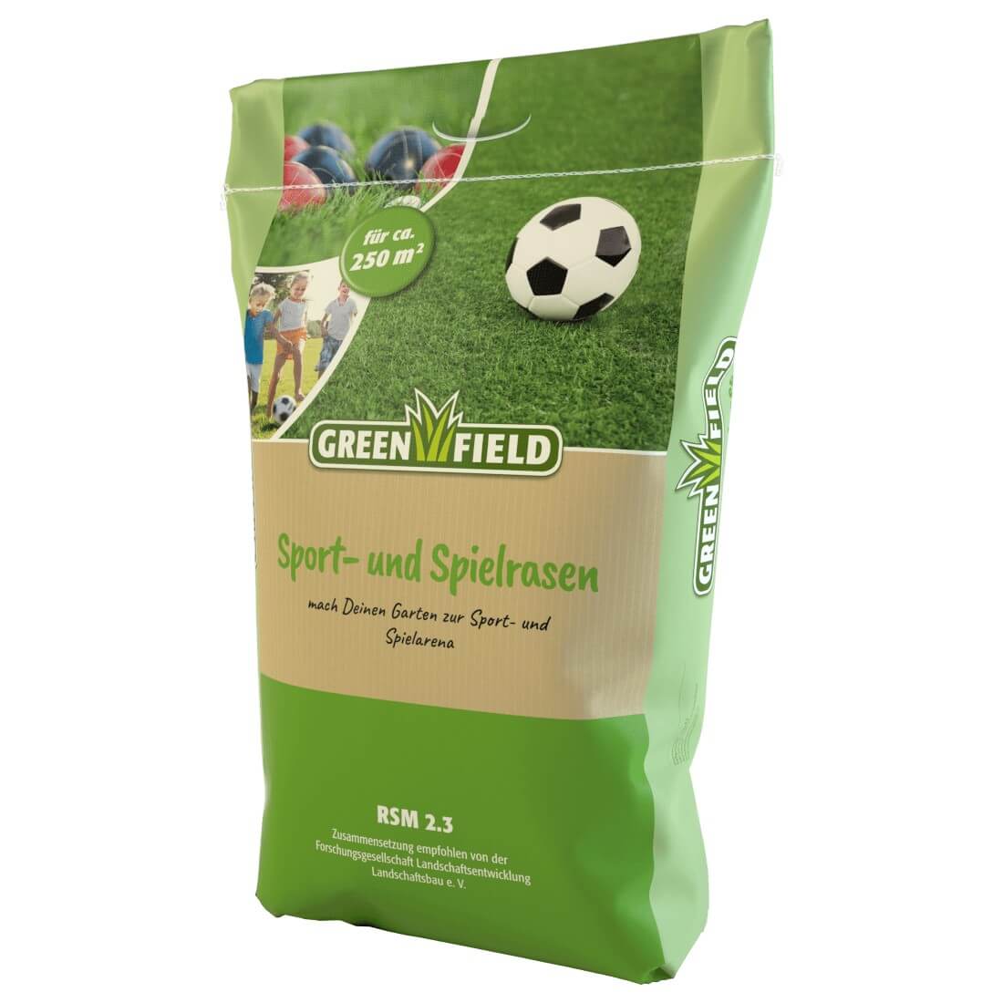 Greenfield Sportrasen und Spielrasen 5kg Gras Samen Rasen Sport Familie Robust