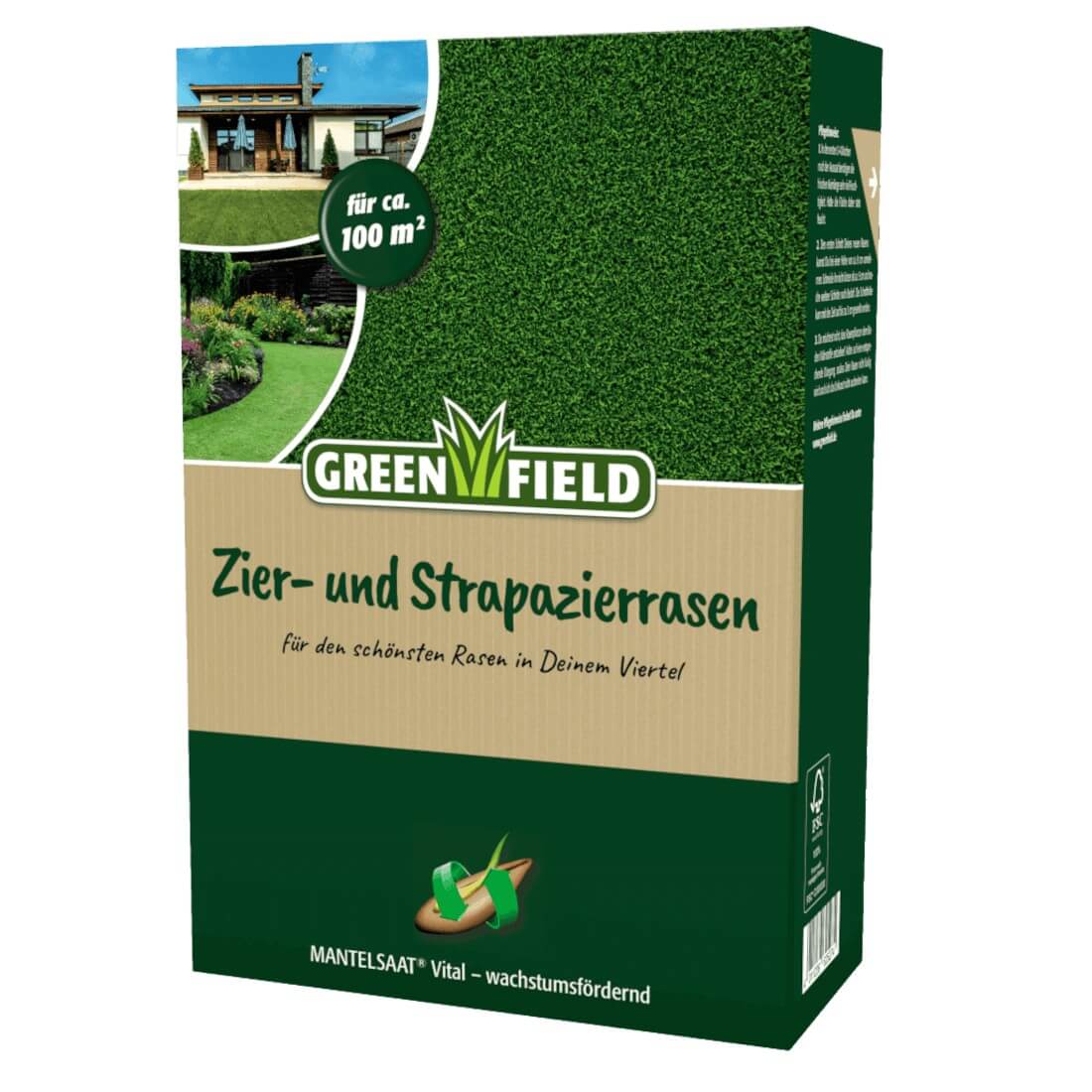 Greenfield Zierrasen Strapazierrasen 2 kg Rasensamen Grassamen Englischer Rasen