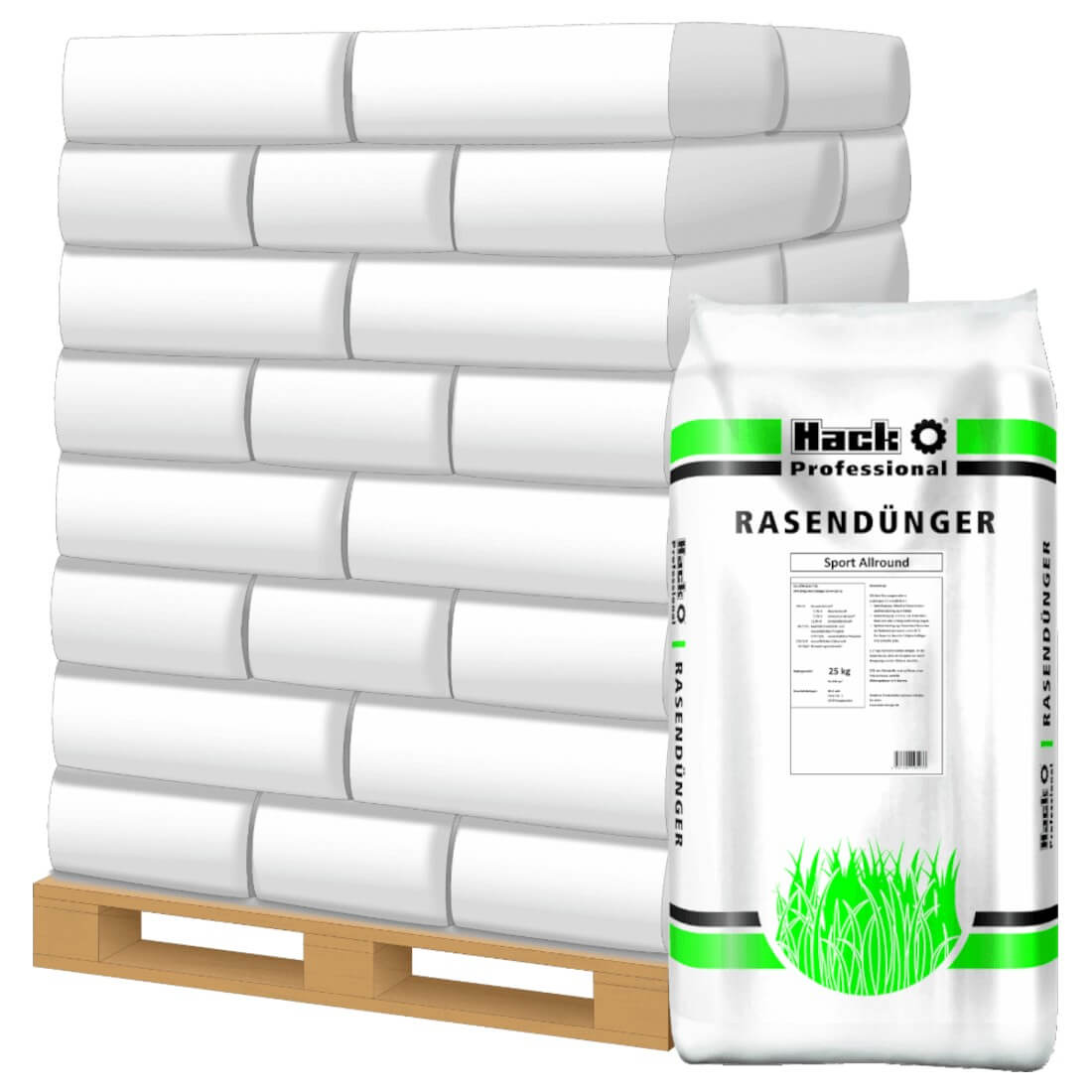 HACK Rasenlangzeitdünger Sport Allround 40x25 kg Rasendünger Profidünger