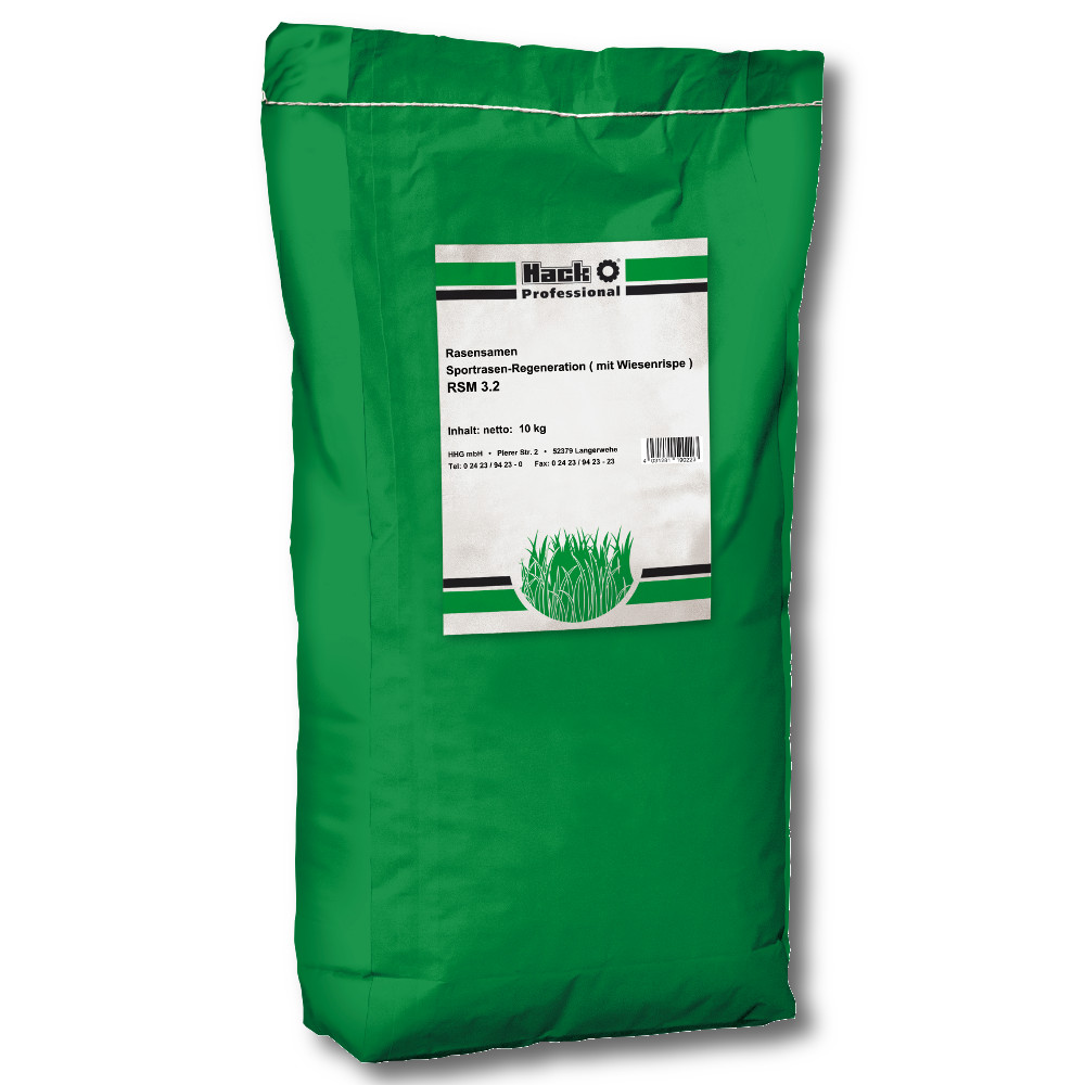 HACK PROFI Rasensamen 10 kg Sportrasen Nachsaat RSM 3.2 mit poa pratensis