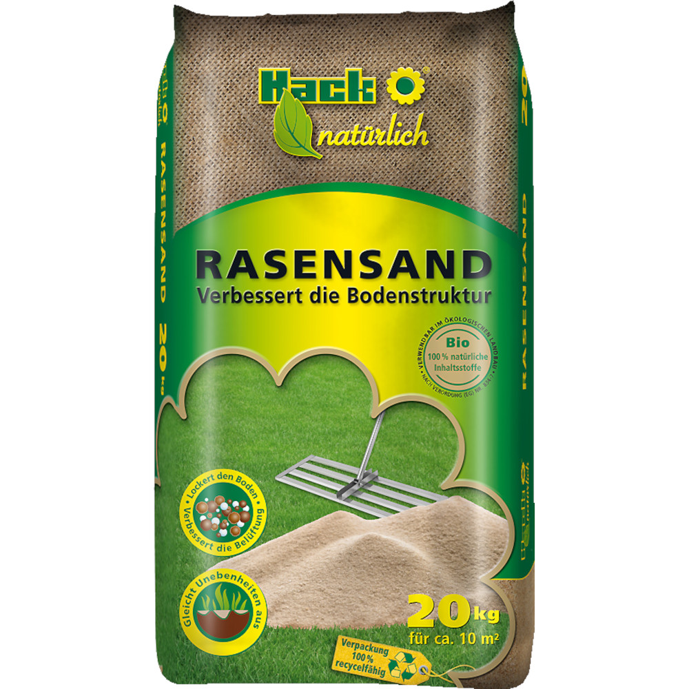 HACK Rasensand 20 kg Rasensand Quarzsand Gartensand Bodenverbesserer