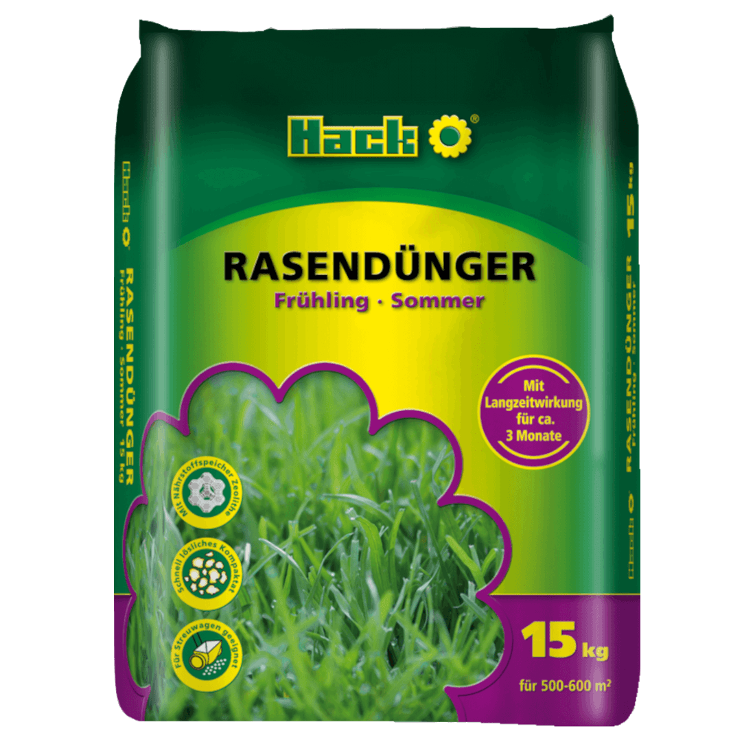 HACK Rasendünger Frühling-Sommer NPK 16+4+6(+3)