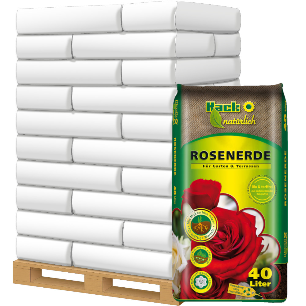 HACK Rosenerde Gartenerde Terassenerde Blumenerde 60x40 l Palette