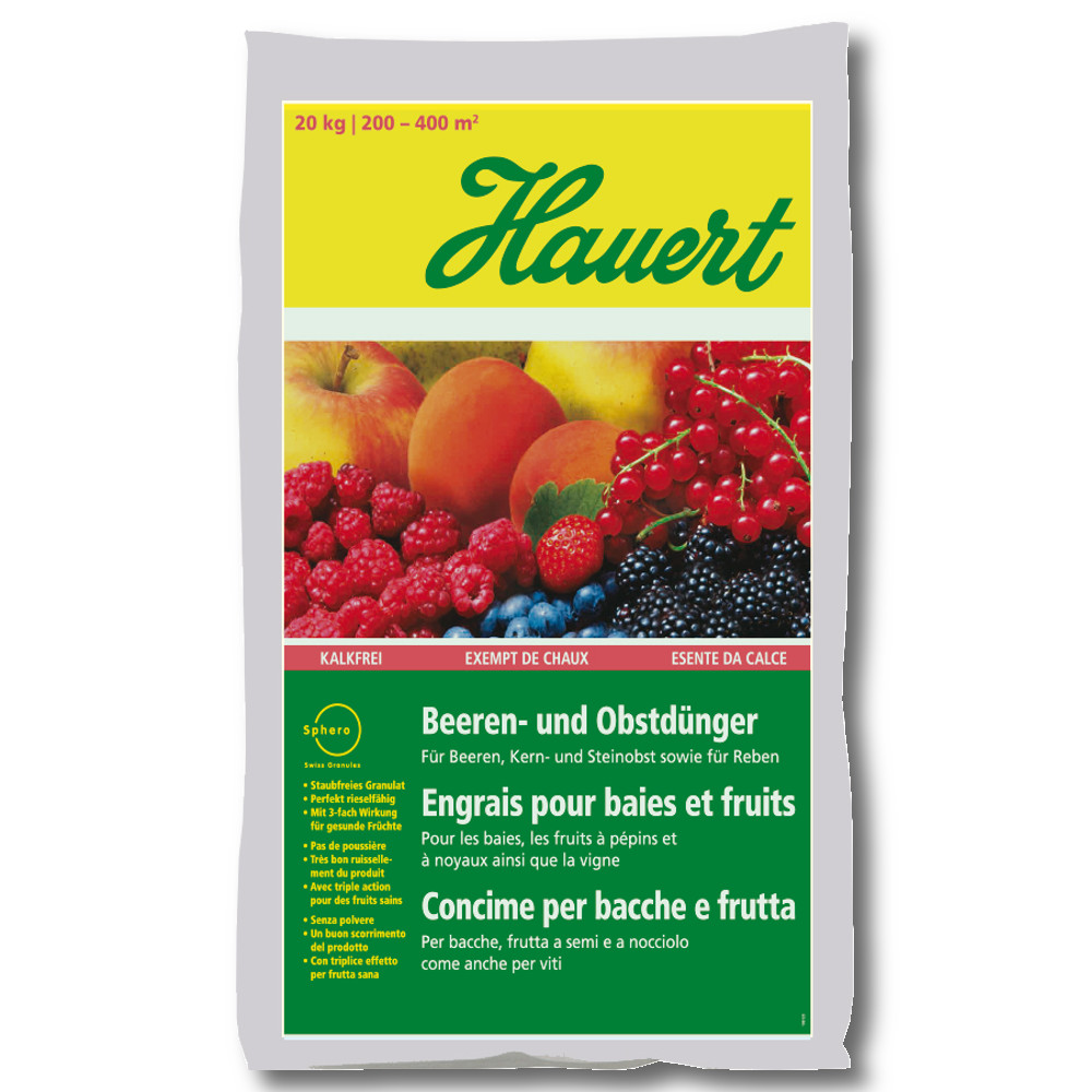 Hauert Beerendünger und Obstdünger 20 kg Erbeerdünger Himbeerdünger Weindünger