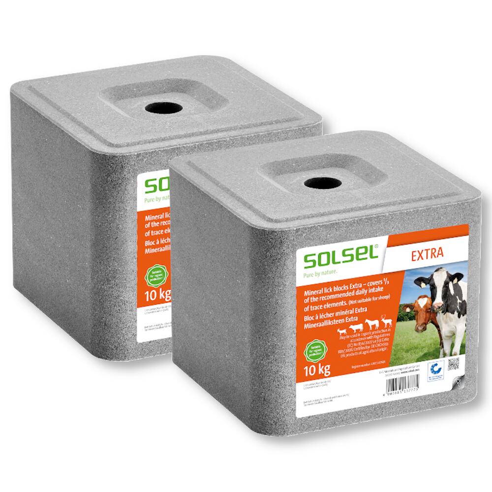 Mineralleckstein Extra 1/3 2x10 kg Mineralfutter Leckstein Salzleckstein