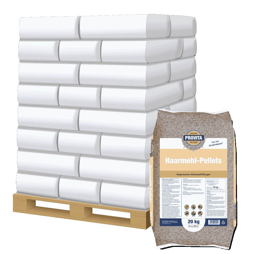 Provita Haarmehl-Pellets 44x 20 kg Stickstoffdünger Kulturendünger Obstbaudünger