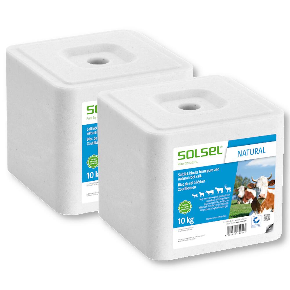 Salzleckstein 2x10 kg Einzelfuttermittel für Heimtiere Nutztiere