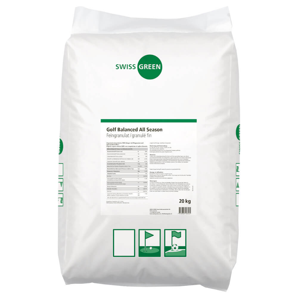 SWISS GREEN Golf Balanced All Season Unterhaltsdünger Golfrasendünger