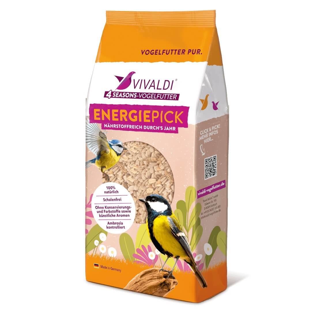 VIVALDI Energiepick Müsli 2,85 kg Vogelfutter Blaumeise Stieglitz Amsel Star