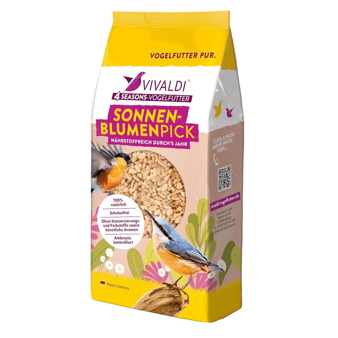 VIVALDI Sonnenblumenpick Müsli 2,85 kg Vogelfutter Kleiber Gimpel Blaumeise