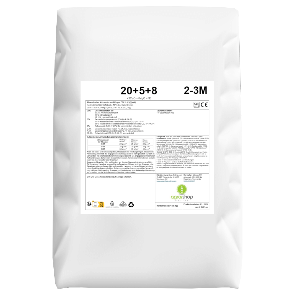 Agrarshop Langzeit Rasendünger Agrarcote 20+5+8