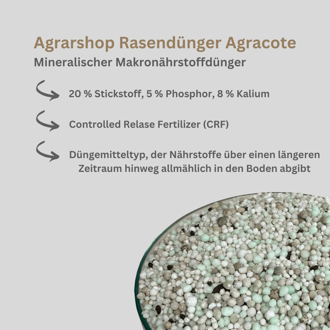 Agrarshop Langzeit Rasendünger Agrarcote 20+5+8