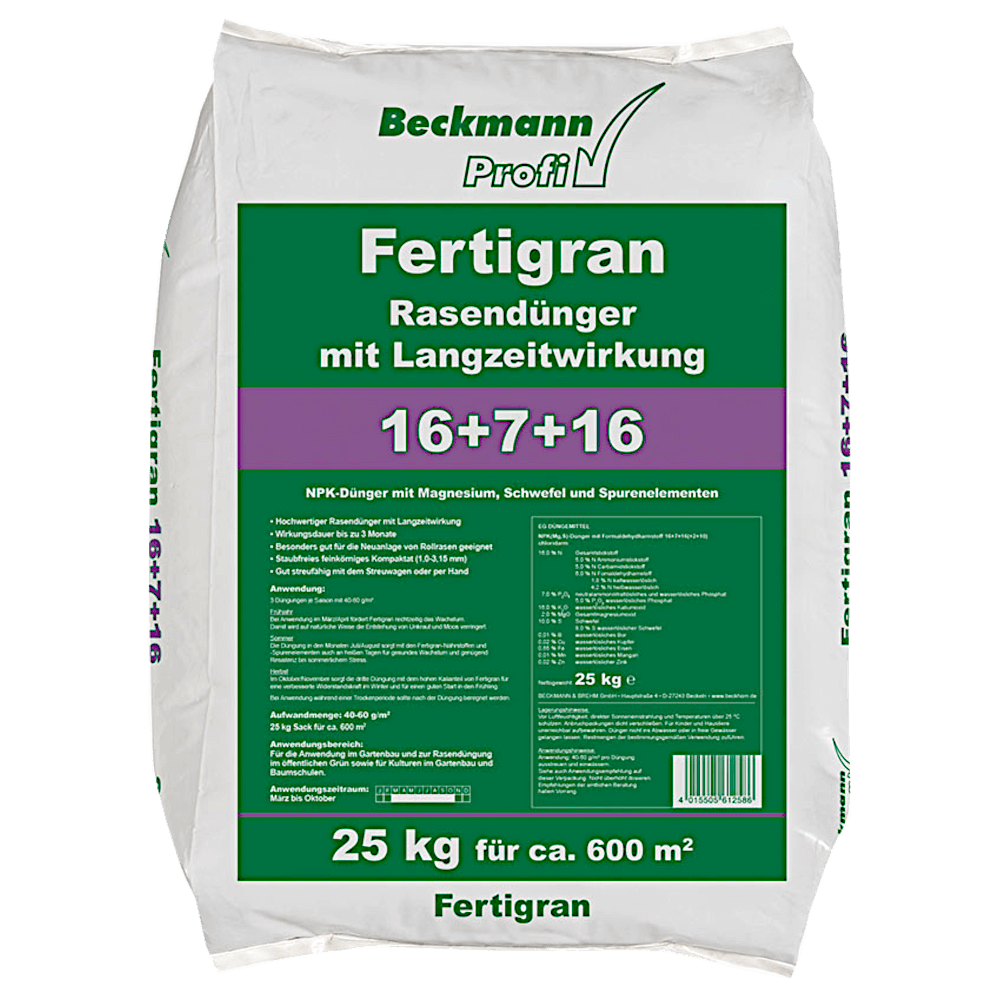 BECKMANN PROFI Rasendünger Fertigran 16+7+16
