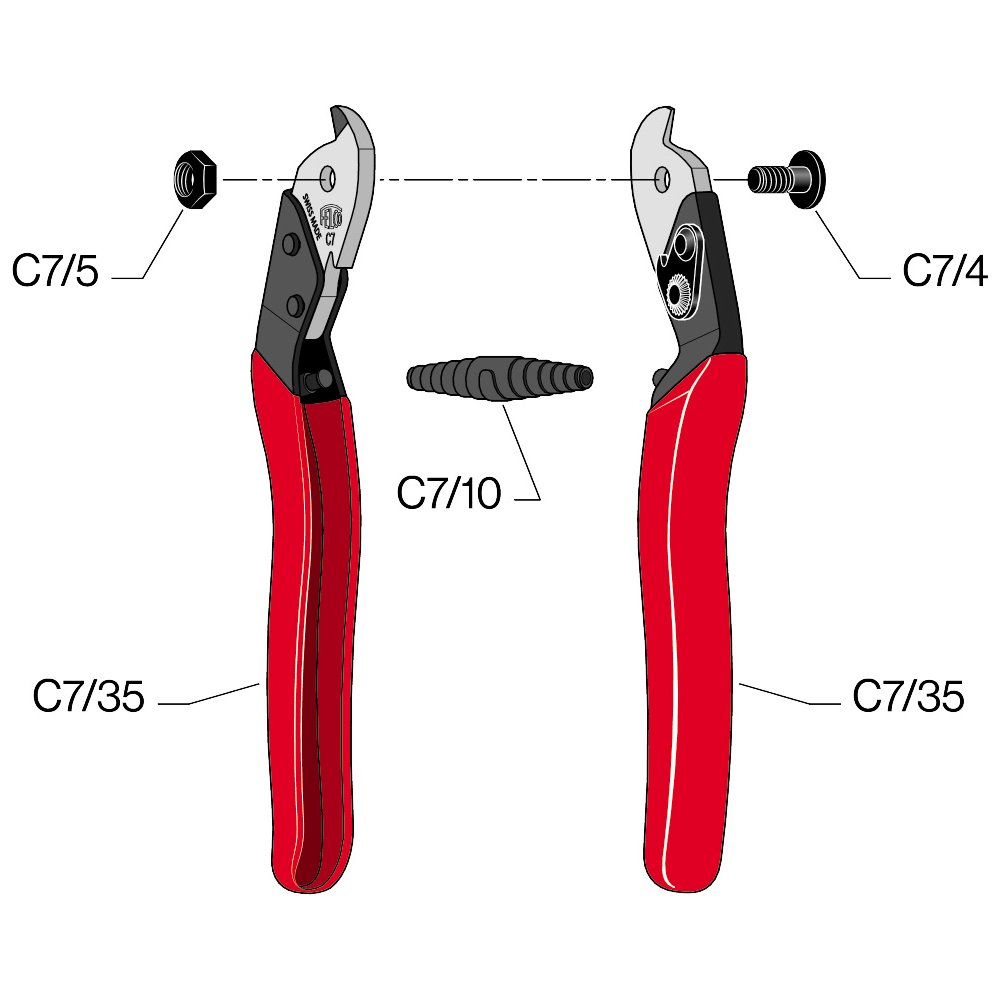 FELCO C7 Kabelschere, Kapazität 7 mm