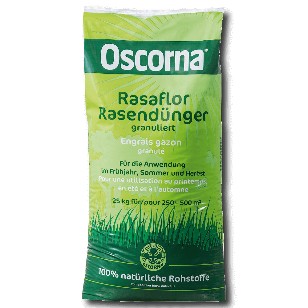 Oscorna Rasendünger Rasaflor granuliert 25 kg Profi Dünger Natur Rasen